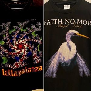 2 Vintage Concert Shirts: Faith No More & Lollapalooza